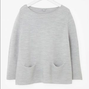 COS A Line Grey Pocket Sweater